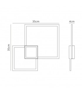 Wall Lamp Squares, 24W, 3000K, 1440lm, White - 2