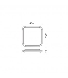 Flush Ceiling Light Square 45cm, 24W LED, 4000K, 1400lm, White, Acrylic Diffuser - 2