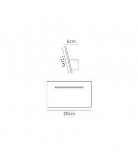 Wall Lamp Rectangular, 8W LED, 3000K, 720lm, White - 2