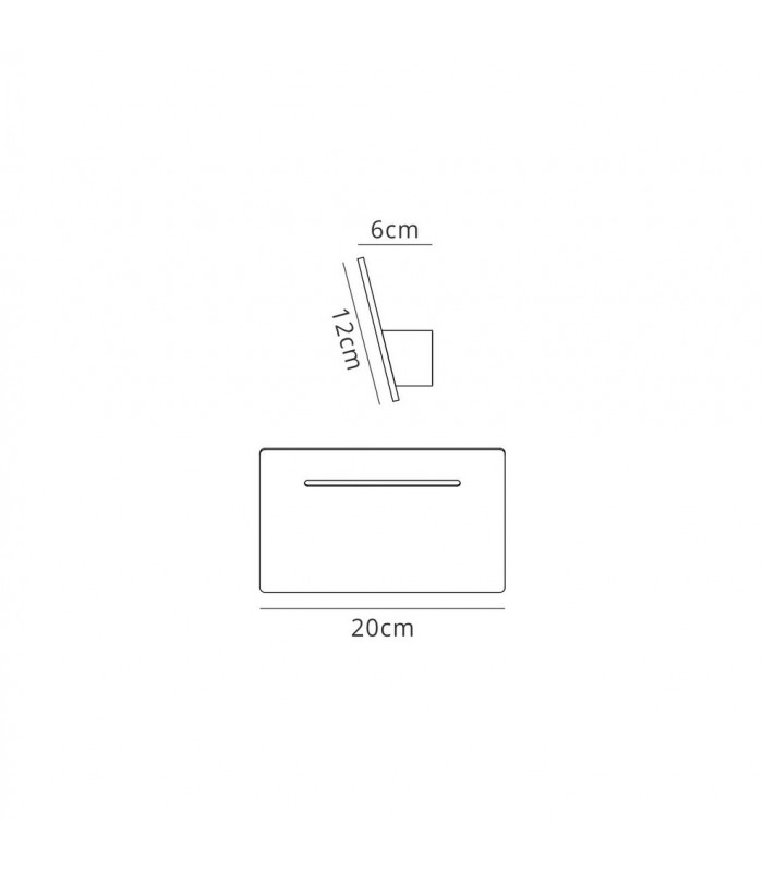 Wall Lamp Rectangular, 8W LED, 3000K, 720lm, White - 2