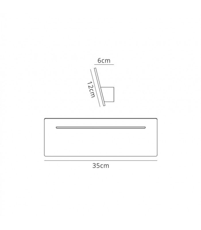 Wall Lamp Rectangular, 16W LED, 3000K, 1410lm, White - 2