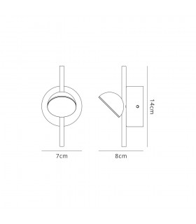 1 Light Wall Lamp, 3W LED, 3000K, 165lm, White - 2