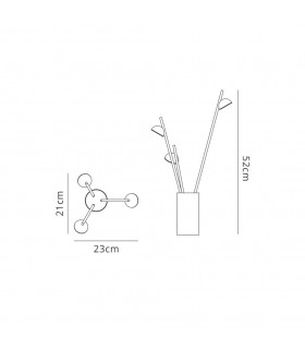 3 Light Table Lamp 52cm, 9W LED, 3000K, 495lm, White - 2