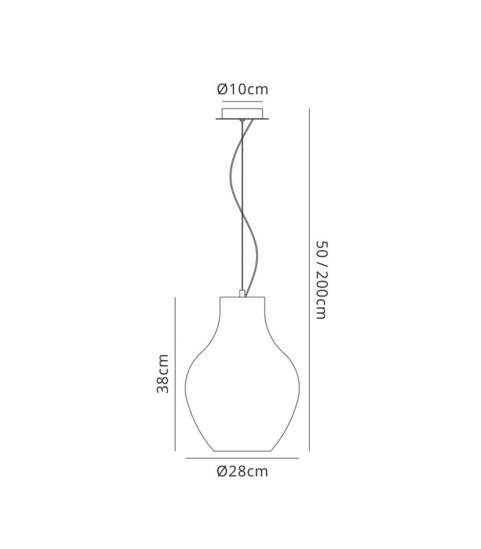 Dome Ceiling Pendant 28cm Round, 1 x E27 (Max 60W), White - 2