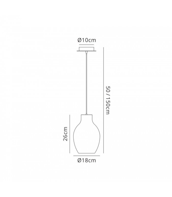 Dome Ceiling Pendant 18cm Round, 1 x E27 (Max 60W), White - 2