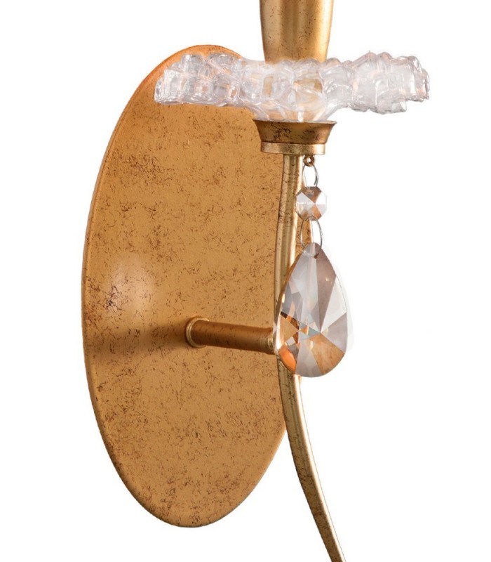 Wall Light, 1 x E14 (Max 20W), Gold Painting, Cream Shade - 3