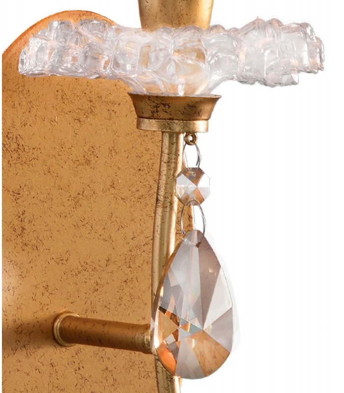 Wall Light, 1 x E14 (Max 20W), Gold Painting, Cream Shade - 5