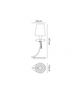 Table Light, 1 x E14 (Max 20W), Silver Painting, White Shade - 2