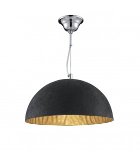 1 Light Dome Ceiling Pendant Black, Gold, E27 - 1