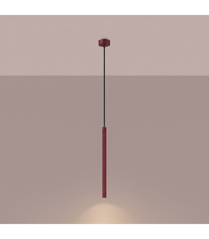 Arche Slim Pendant Ceiling Light Burgundy 1x G9-4