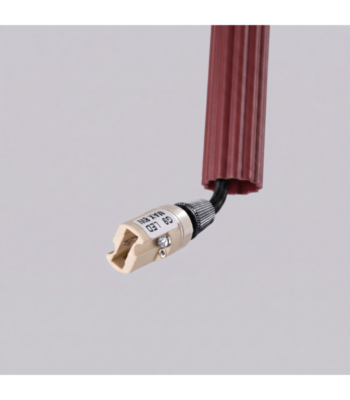 Arche Slim Pendant Ceiling Light Burgundy 1x G9-9