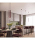 Arche Slim Pendant Ceiling Light Burgundy 1x G9-14