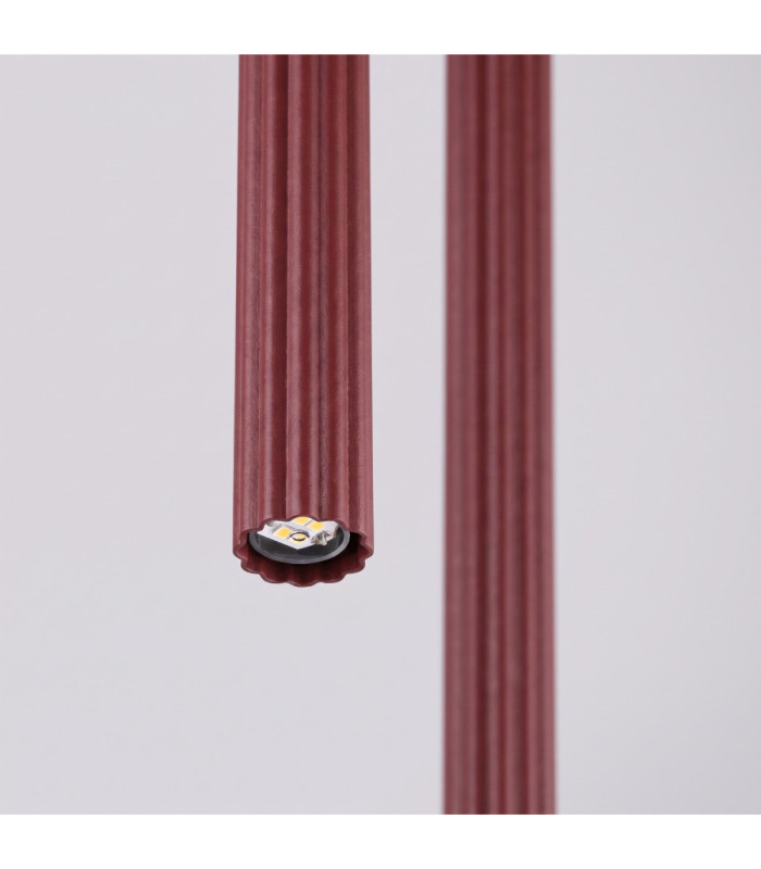 Arche Slim Pendant Ceiling Light Burgundy 2x G9-6