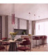 Arche Slim Pendant Ceiling Light Burgundy 2x G9-14