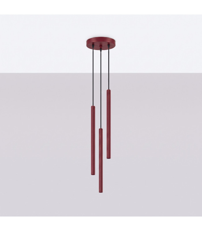 Arche Cluster Pendant Ceiling Light Burgundy 3x G9-3