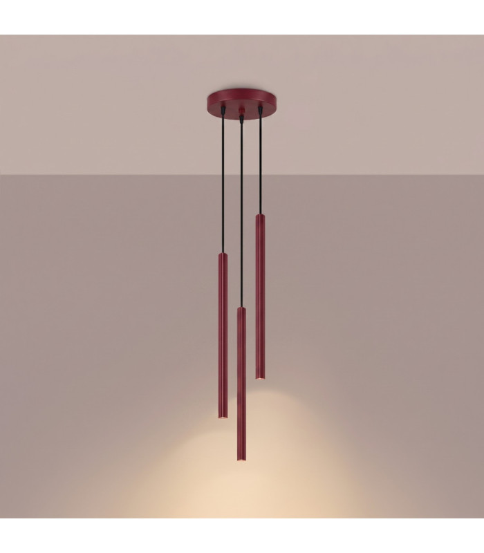 Arche Cluster Pendant Ceiling Light Burgundy 3x G9-4