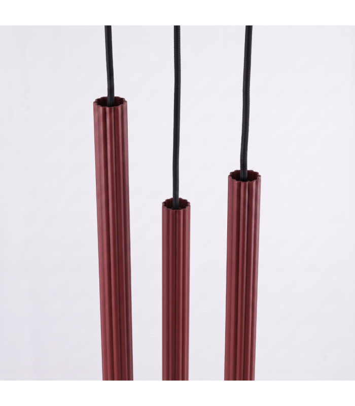 Arche Cluster Pendant Ceiling Light Burgundy 3x G9-7