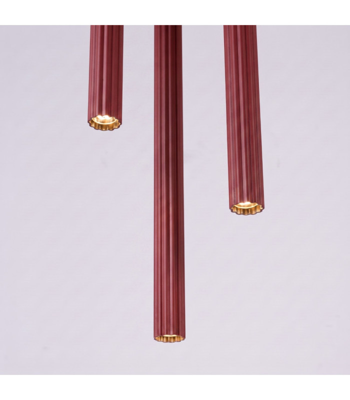 Arche Cluster Pendant Ceiling Light Burgundy 3x G9-10