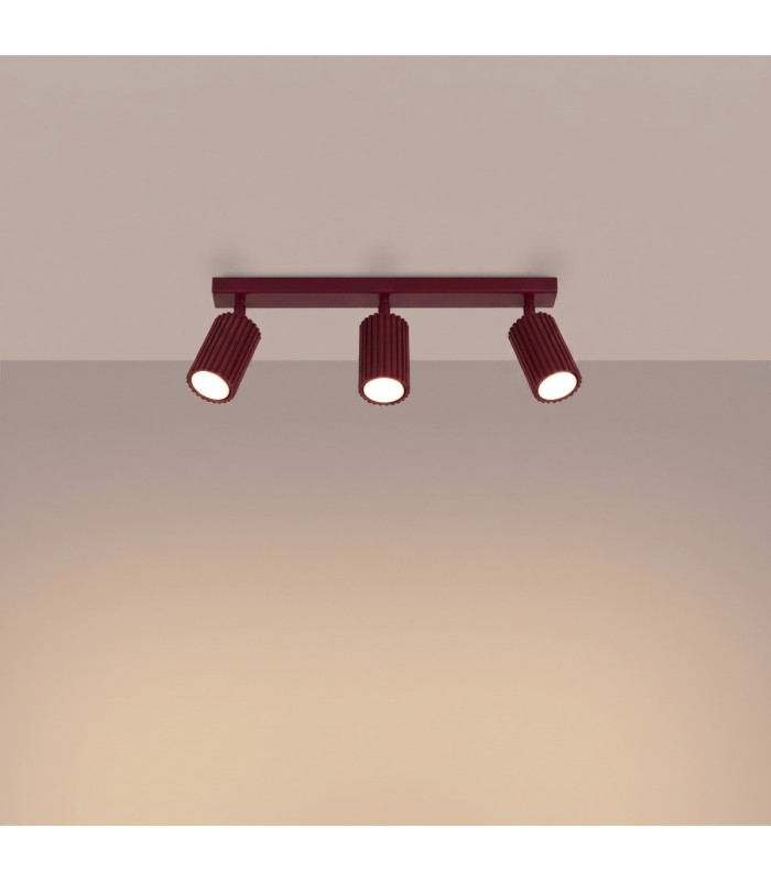 Karbon Ceiling Spotlight Bar Burgundy 3x GU10-4