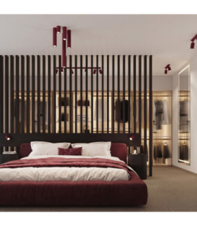 Karbon Ceiling Spotlight Bar Burgundy 6x GU10-2