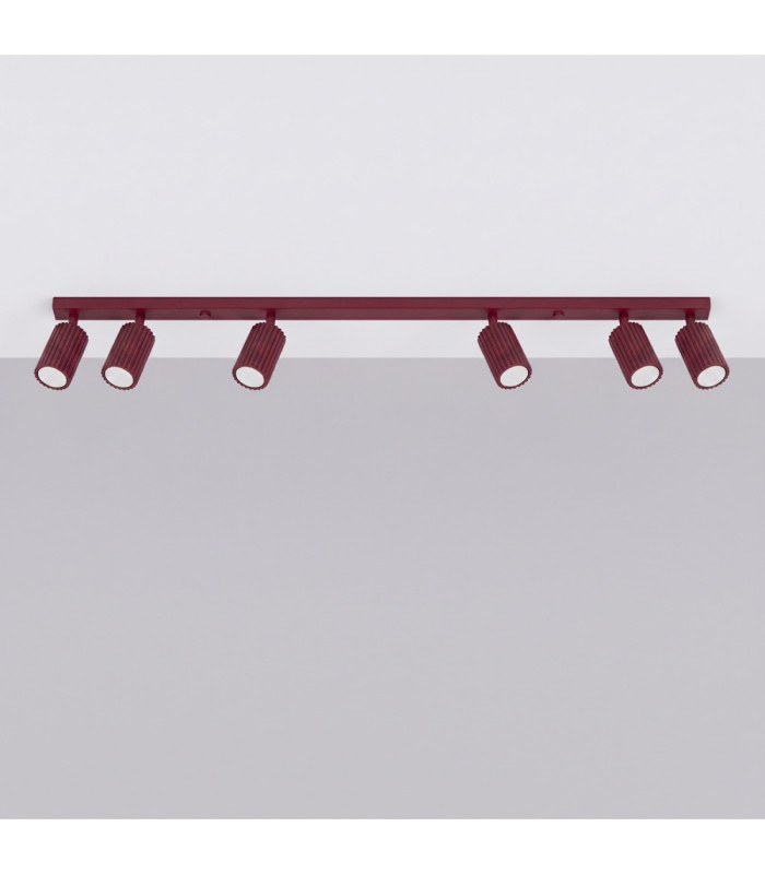 Karbon Ceiling Spotlight Bar Burgundy 6x GU10-3