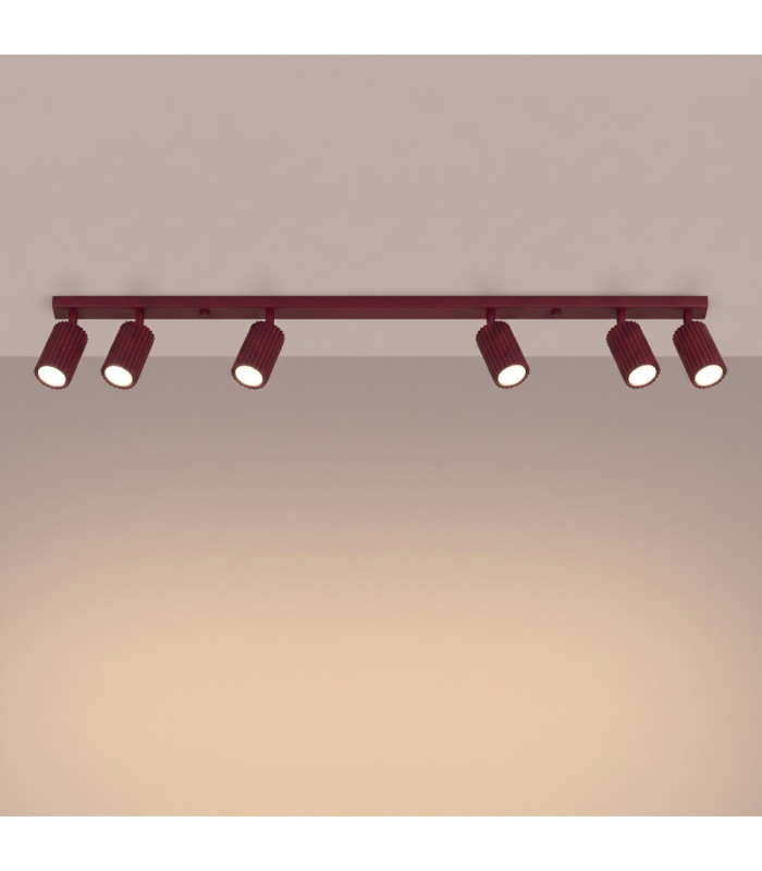 Karbon Ceiling Spotlight Bar Burgundy 6x GU10-4