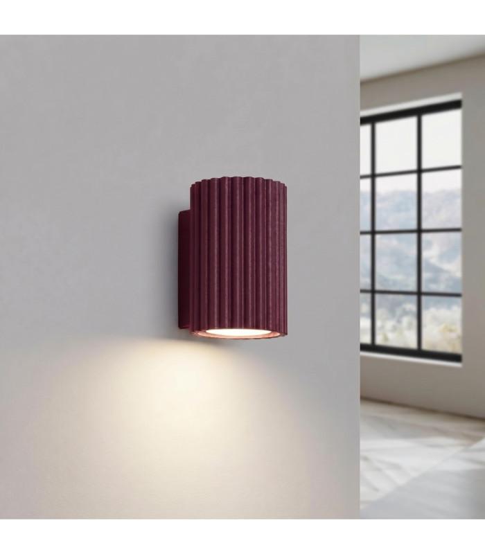 Karbon Flush Wall Uplighter Burgundy 1x GU10-4