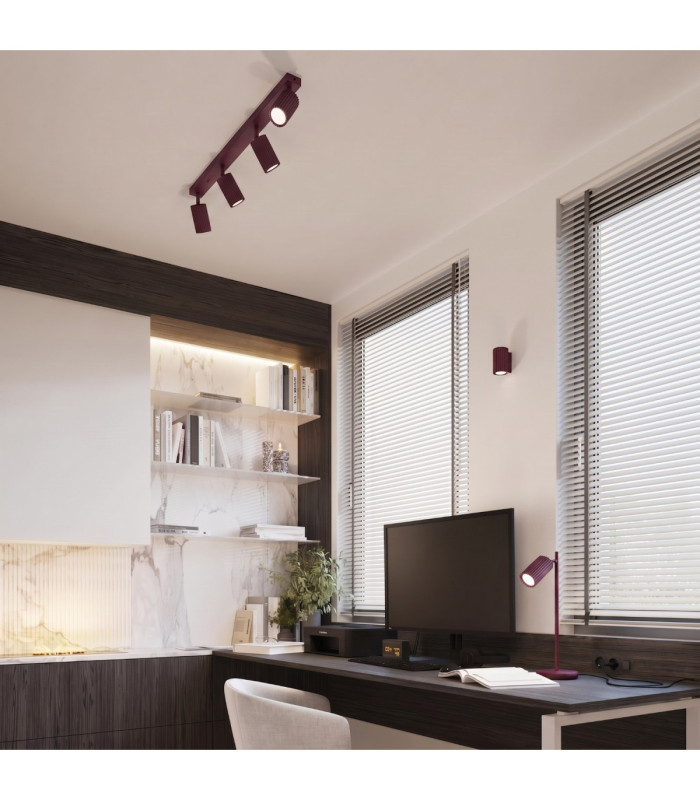 Karbon Flush Wall Uplighter Burgundy 1x GU10-11