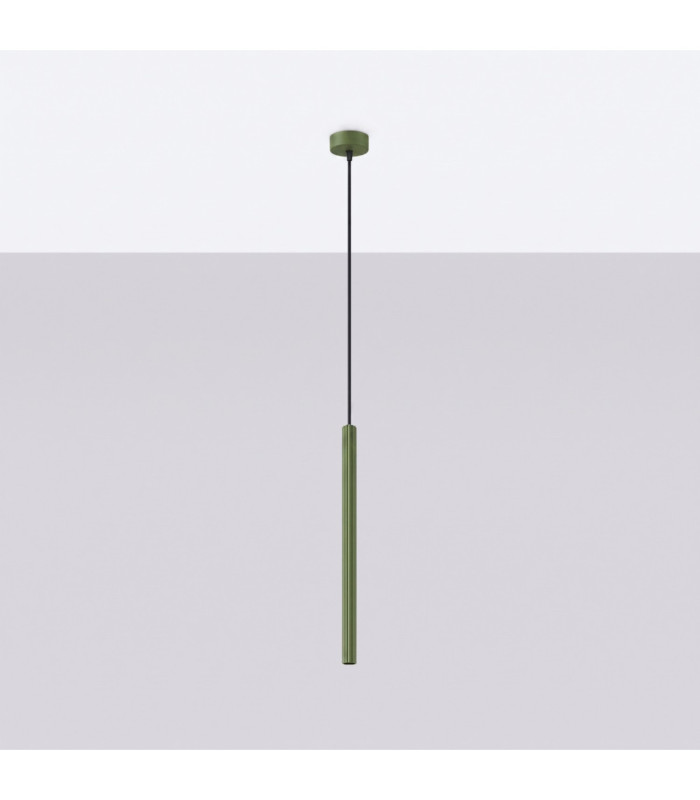 Arche Slim Pendant Ceiling Light Olive Green 1x G9-3