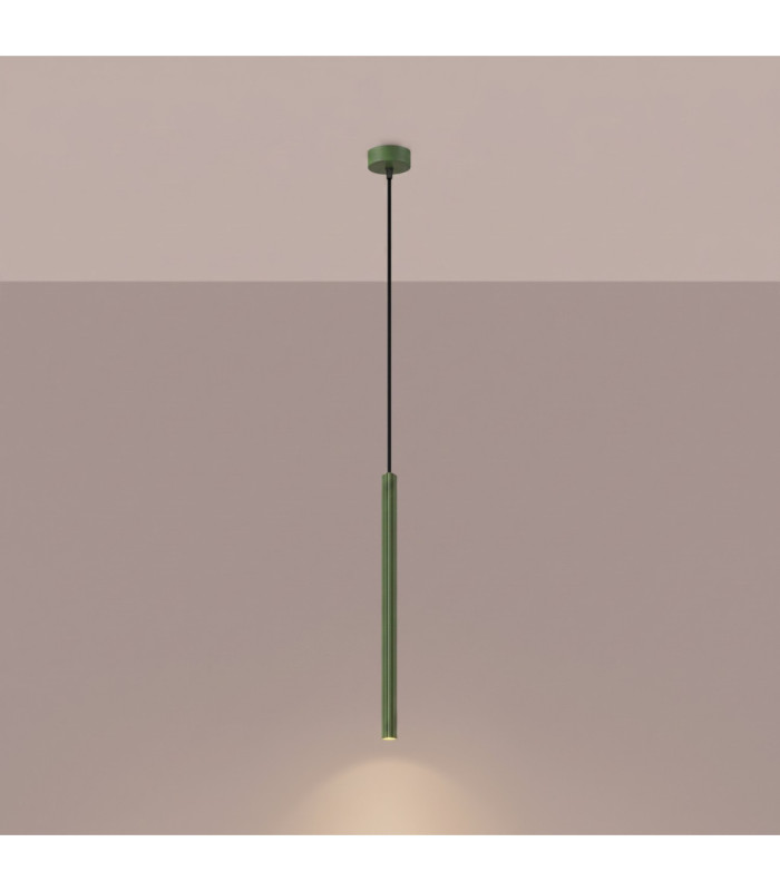 Arche Slim Pendant Ceiling Light Olive Green 1x G9-4