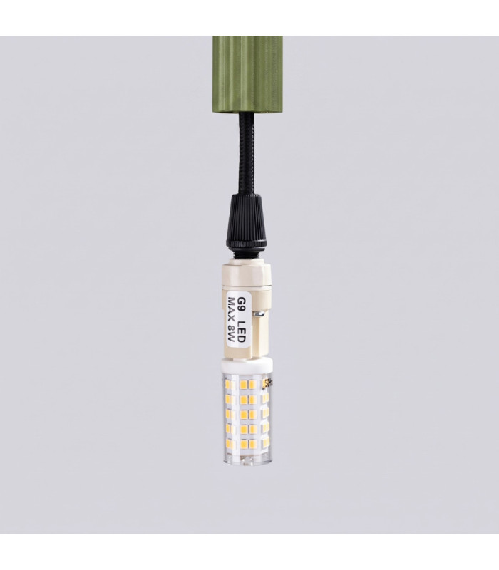 Arche Slim Pendant Ceiling Light Olive Green 1x G9-8