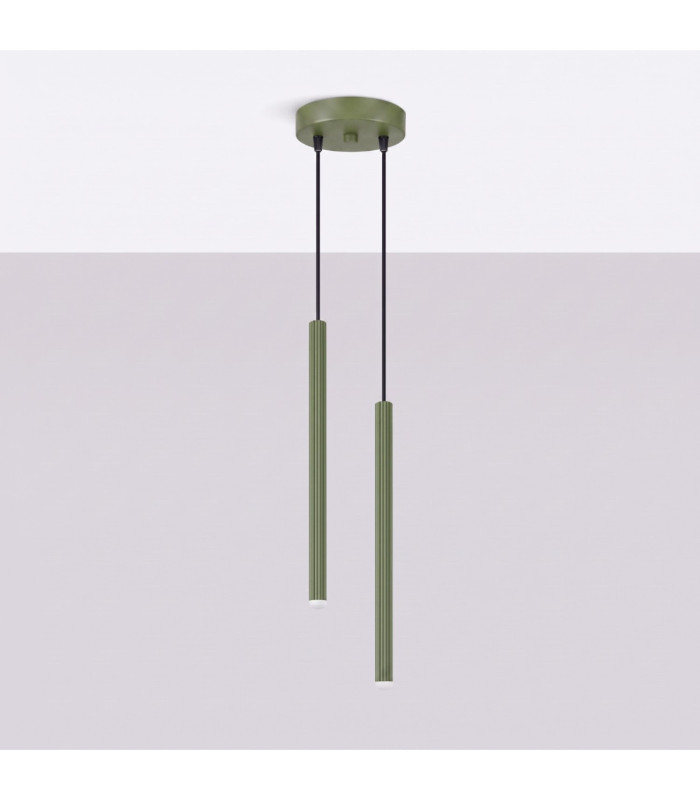 Arche Cluster Pendant Ceiling Light Olive Green 2x G9-3