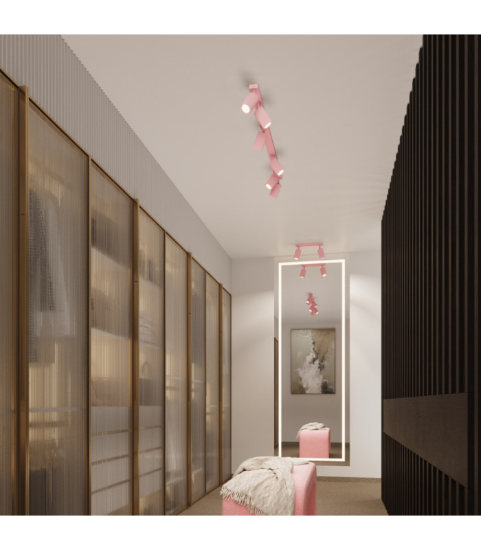 Karbon Twin Ceiling Spotlight Pink 1x GU10-12