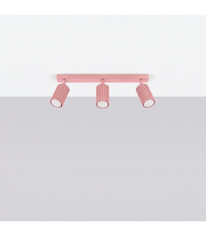Karbon Ceiling Spotlight Bar Pink 3x GU10-3