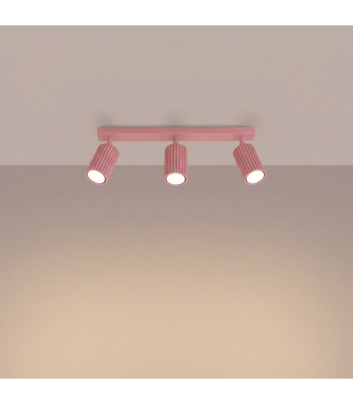 Karbon Ceiling Spotlight Bar Pink 3x GU10-4