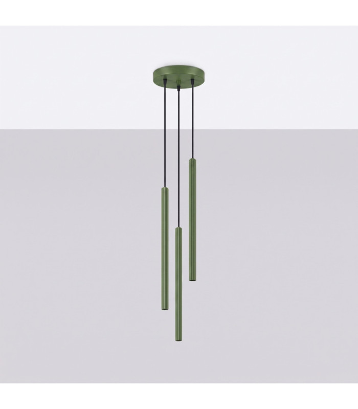 Arche Cluster Pendant Ceiling Light Olive Green 3x G9-3