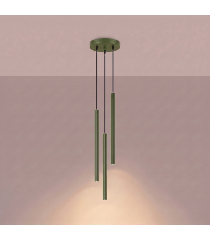Arche Cluster Pendant Ceiling Light Olive Green 3x G9-4