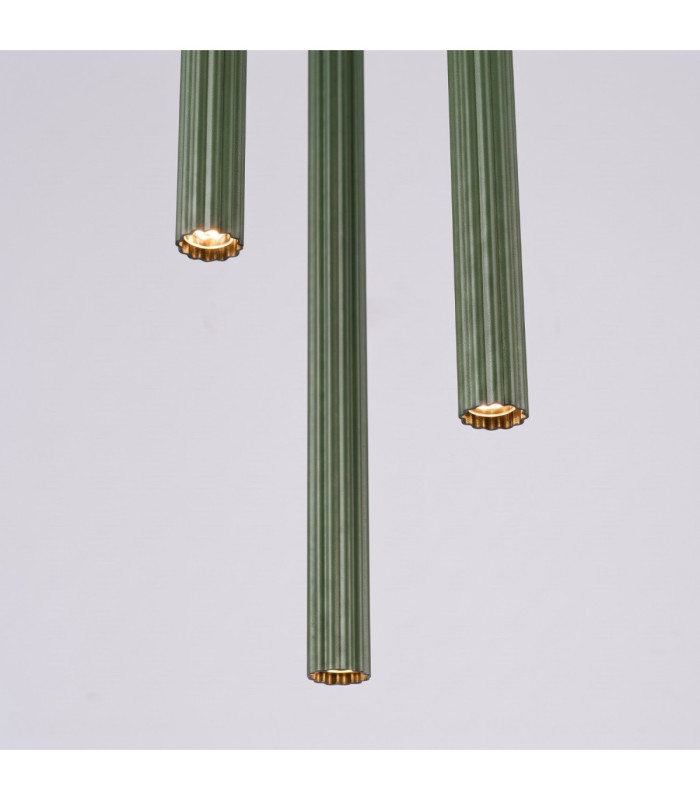Arche Cluster Pendant Ceiling Light Olive Green 3x G9-10