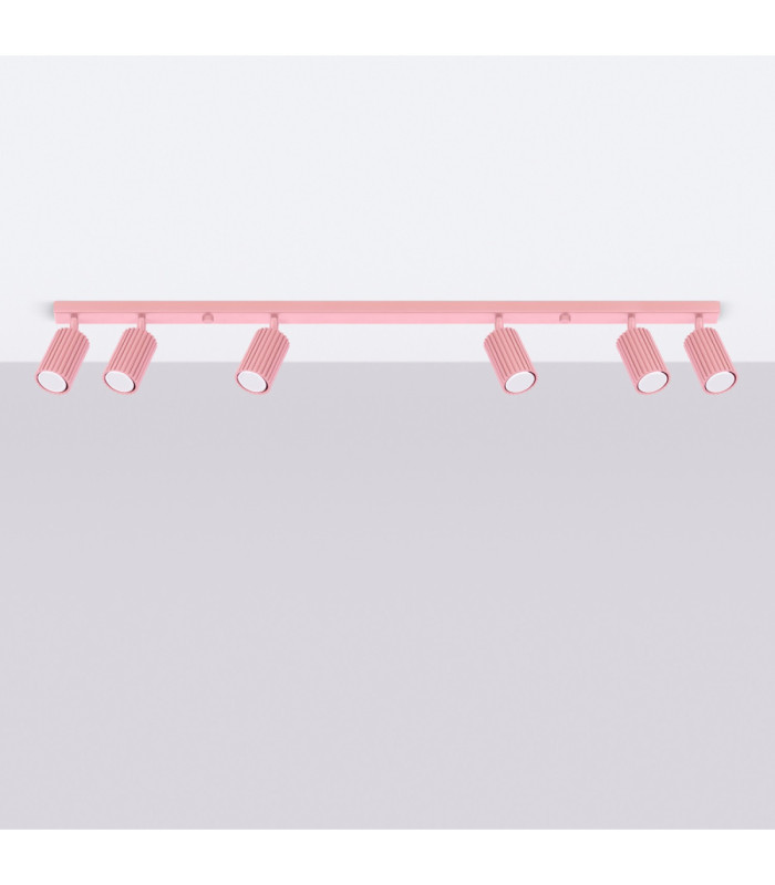 Karbon Ceiling Spotlight Bar Pink 6x GU10-3