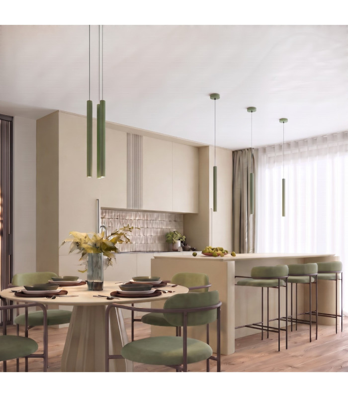 Arche Cluster Pendant Ceiling Light Olive Green 3x G9-13