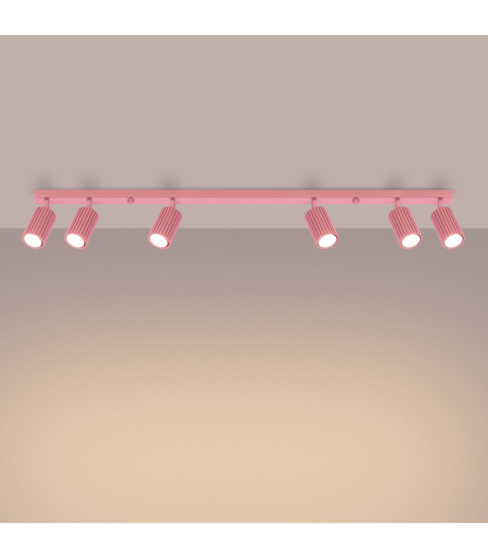 Karbon Ceiling Spotlight Bar Pink 6x GU10-4
