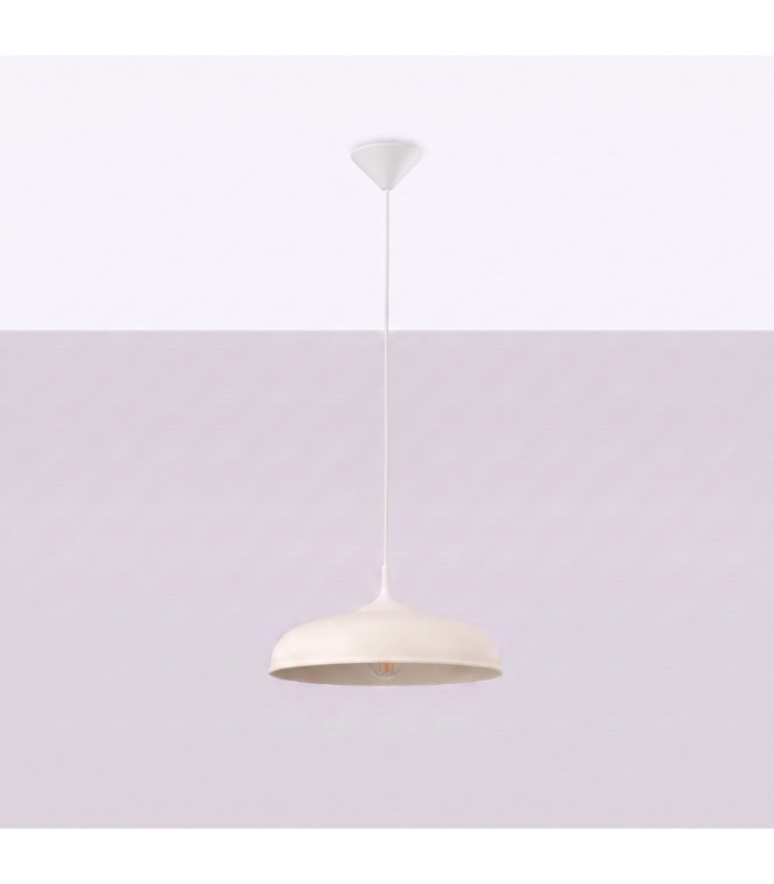 Gina Dome Pendant Ceiling Light Beige 1x E27-3