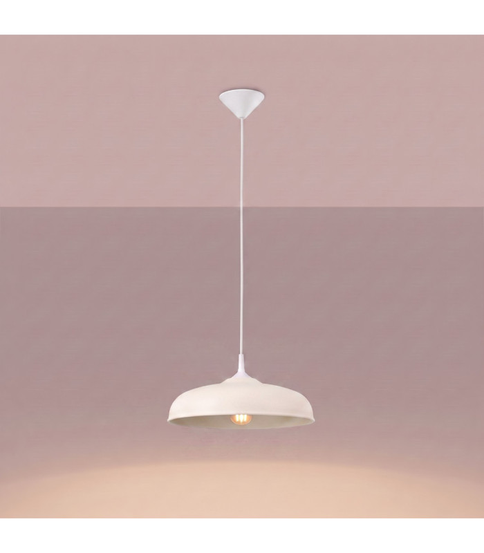 Gina Dome Pendant Ceiling Light Beige 1x E27-4