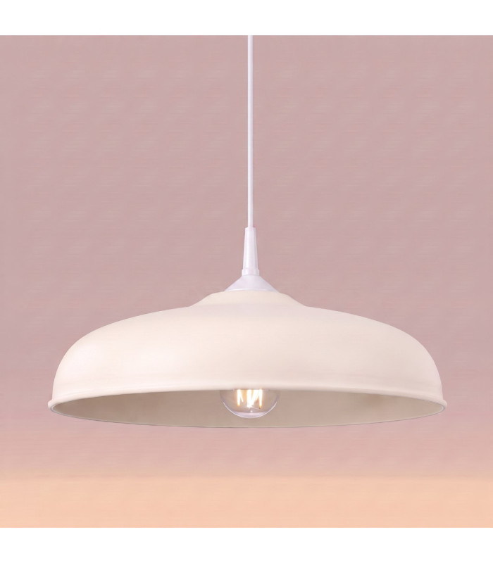 Gina Dome Pendant Ceiling Light Beige 1x E27-5