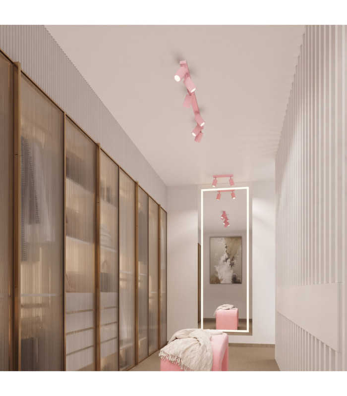 Karbon Ceiling Spotlight Bar Pink 6x GU10-13