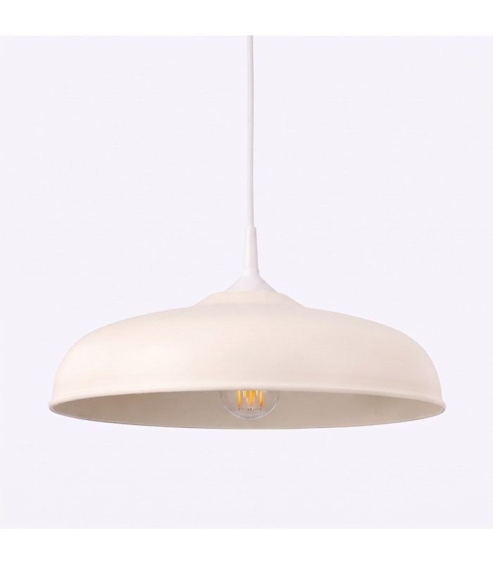 Gina Dome Pendant Ceiling Light Beige 1x E27-6