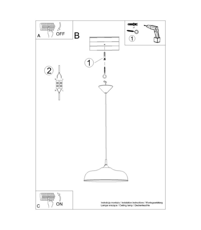 Gina Dome Pendant Ceiling Light Beige 1x E27-12