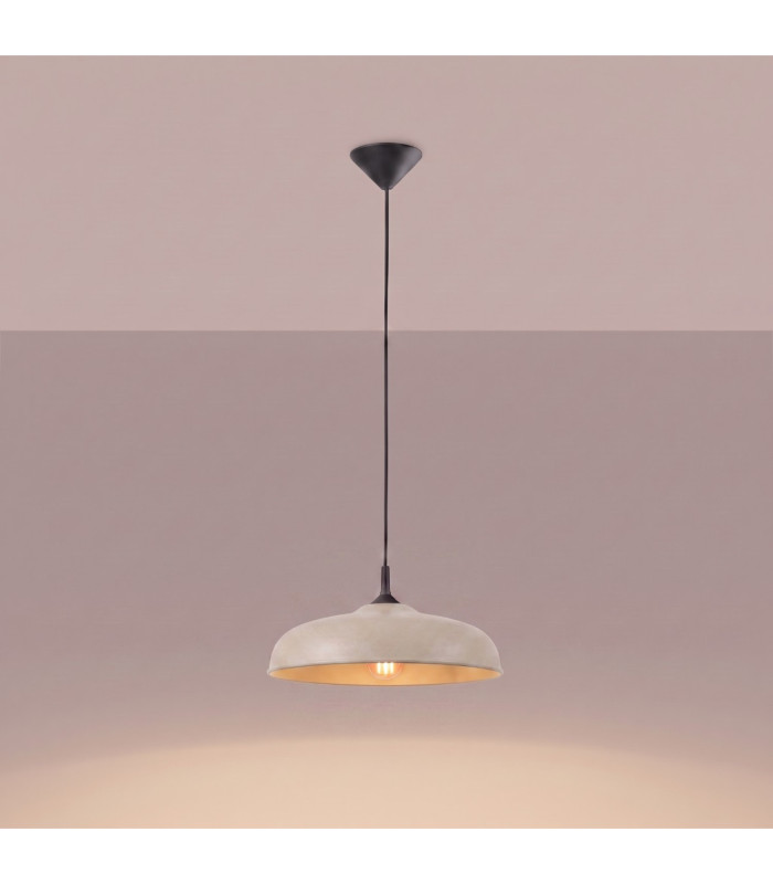 Gina Dome Pendant Ceiling Light Taupe 1x E27-4