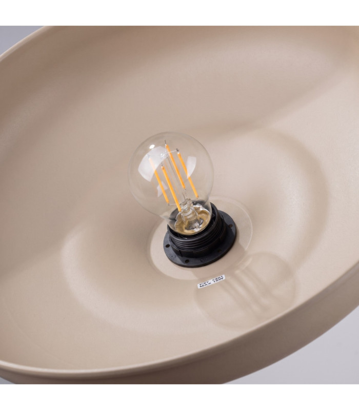 Gina Dome Pendant Ceiling Light Taupe 1x E27-8