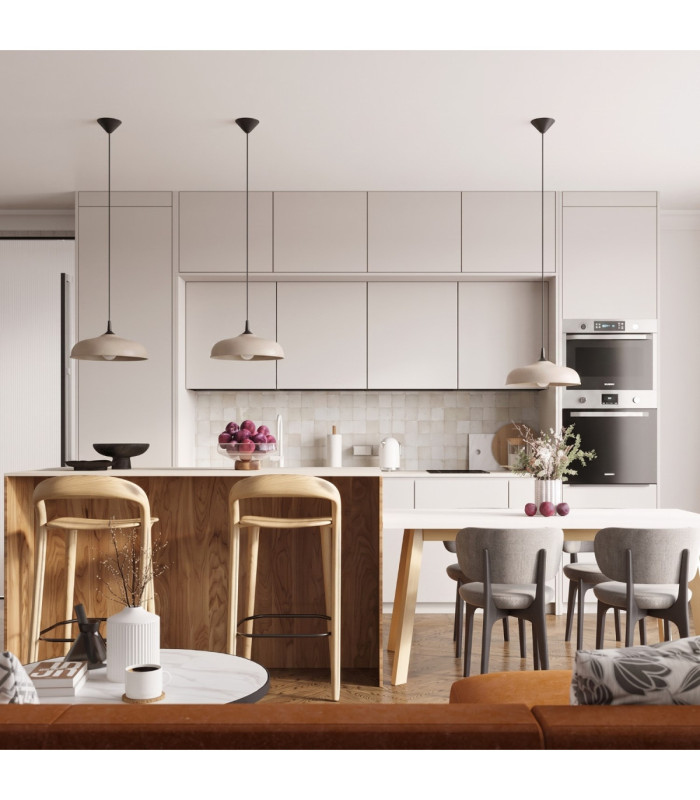 Gina Dome Pendant Ceiling Light Taupe 1x E27-14